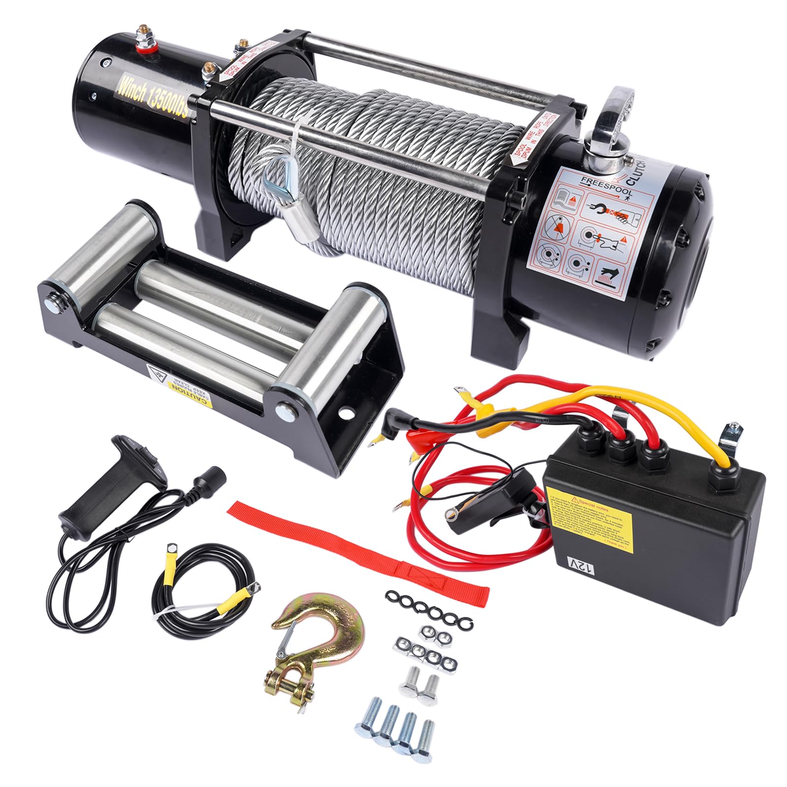Seilhebezug Elektrische Seilwinde AP03, 12 V Gleichstrom, 13.500 lbs, 6.123 kg, PS Motor und Planetengetriebe flaschenzug