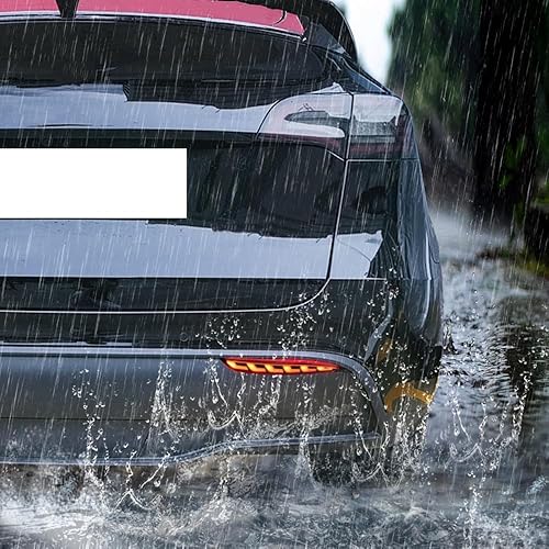 Miniatura 6 de GETITALONE Reflector de parachoques trasero de lente ahumada, luces traseras de freno, lámpara de flash secuencial rendimiento estándar de largo