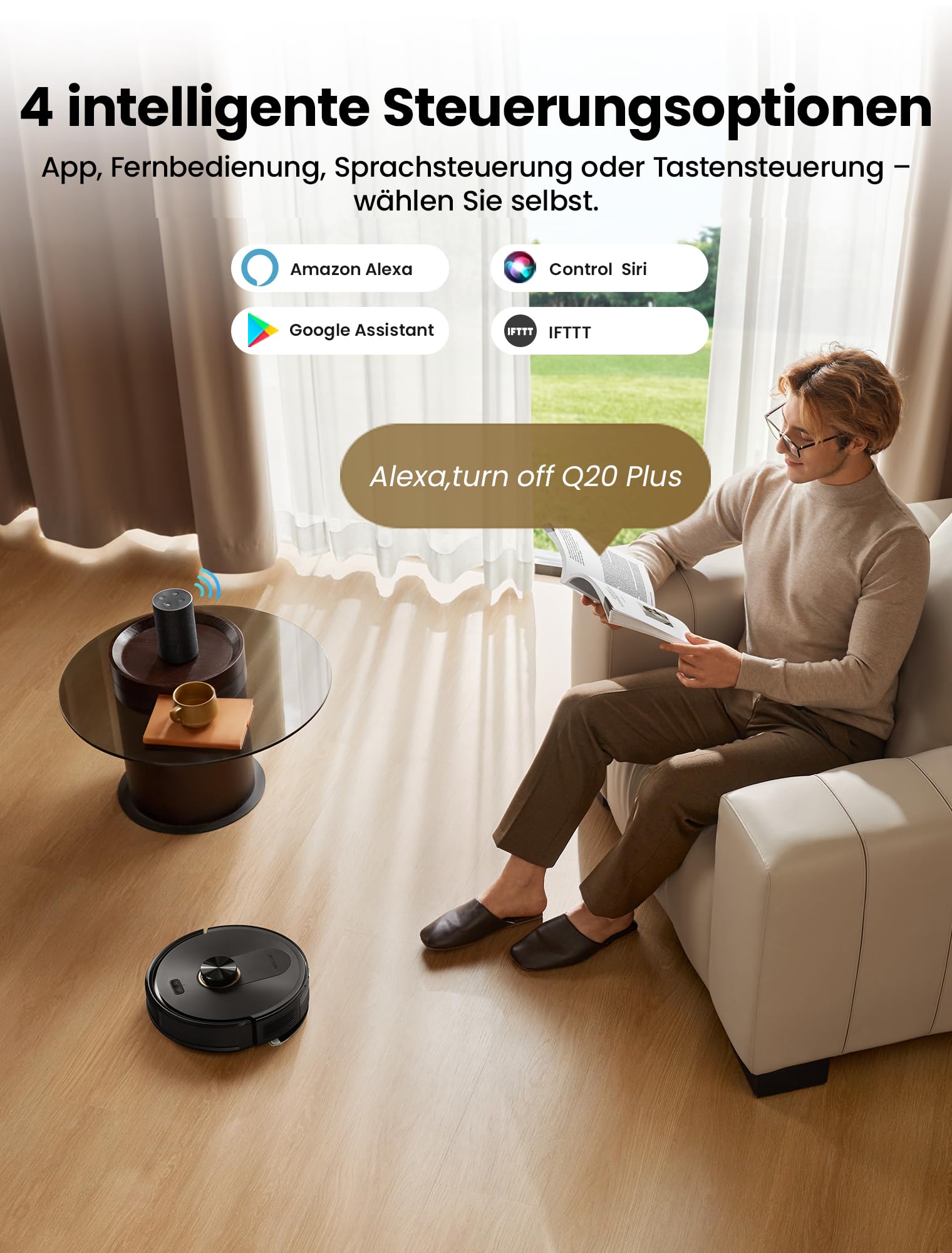 Proscenic Q20Plus Saugroboter mit Wischfunktion, 10000Pa 200min Staubsauger Roboter mit Beutellose Entleerungsstation, 3-in-1 Saug und Wischroboter für Tierhaare, Teppiche, Hartböden, Schwarz