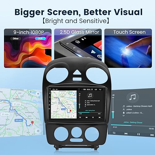 Miniatura 7 de Android Car Stere for Volkswagen Beetle 2004-2010 Support Wireless CarplayAndroid Auto with 9 inch Touchscreen WiFi GPS Navigation BT USB FMRDS