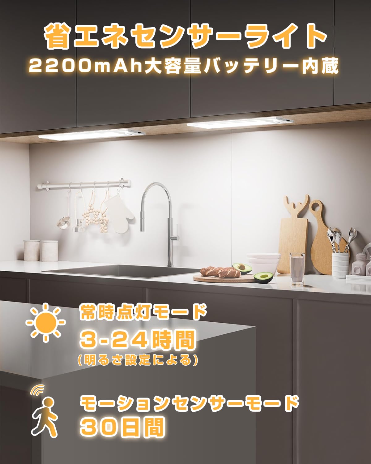Amazon.co.jp : アセウイ(ASSEUI) じんかんせんさー ライト 室内 USB