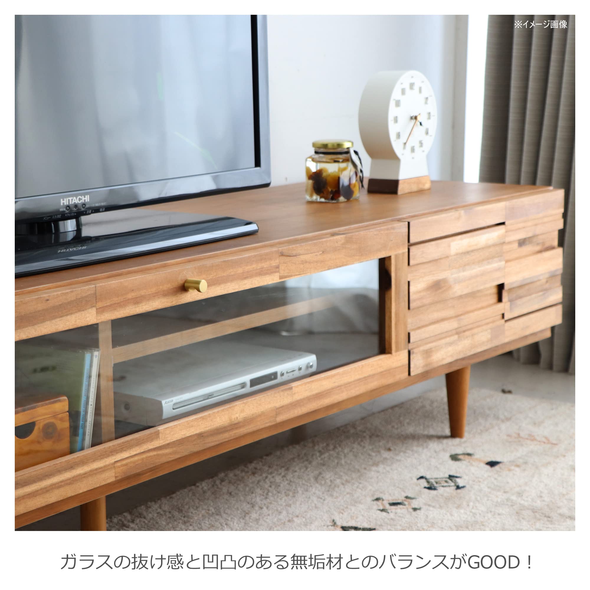 Amazon｜東馬 tohma テレビボード ローボード ライトブラウン アカシア