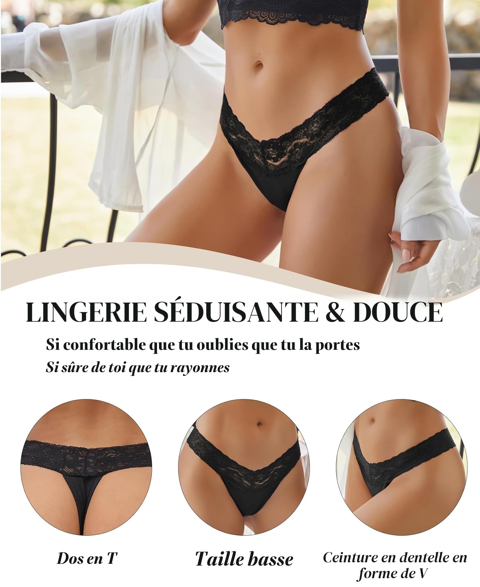 BeReady String Coton Femme Séxy Tanga Invisible Culotte Femmes