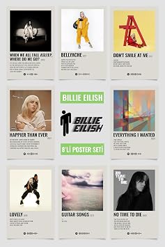 512 STORE Billie Eilish M zik Alb m Poster Seti, M zikBillieEilishSeti