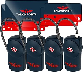 Keyless TSA Approved Suitcase Luggage Locks, Blue 4-Pack