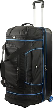 Workhorse Large Rolling Duffle Bag with Wheels | 30 Inch Checked Large Luggage Bag for Travel | Split-Level Hardshell Base, Telescoping Handle and Lightweight | Black