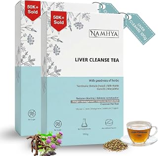 Namhya Liver Cleanse Tea | Ayurvedic Herbal Detox Infusion | Fatty liver Health Support with Harad, Milk Thistle & Indian Herbs | Wellness Beverage | 100g Pack of 2