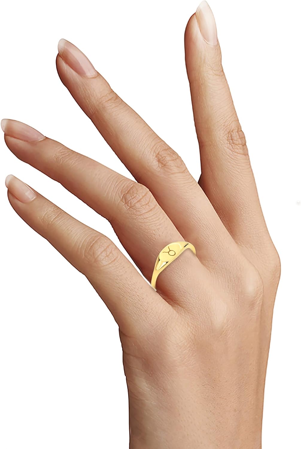 10k Real Solid Gold Zodiac Sign Stack Ring, Available in All Zodiacs Engraved Birthday Jewelry