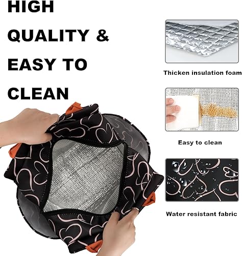 Miniatura 4 de Joymee Lonchera térmica para mujer, reutilizable, duradera, a prueba de fugas, grande, espaciosa, con soporte para botellas y bolsillos laterales