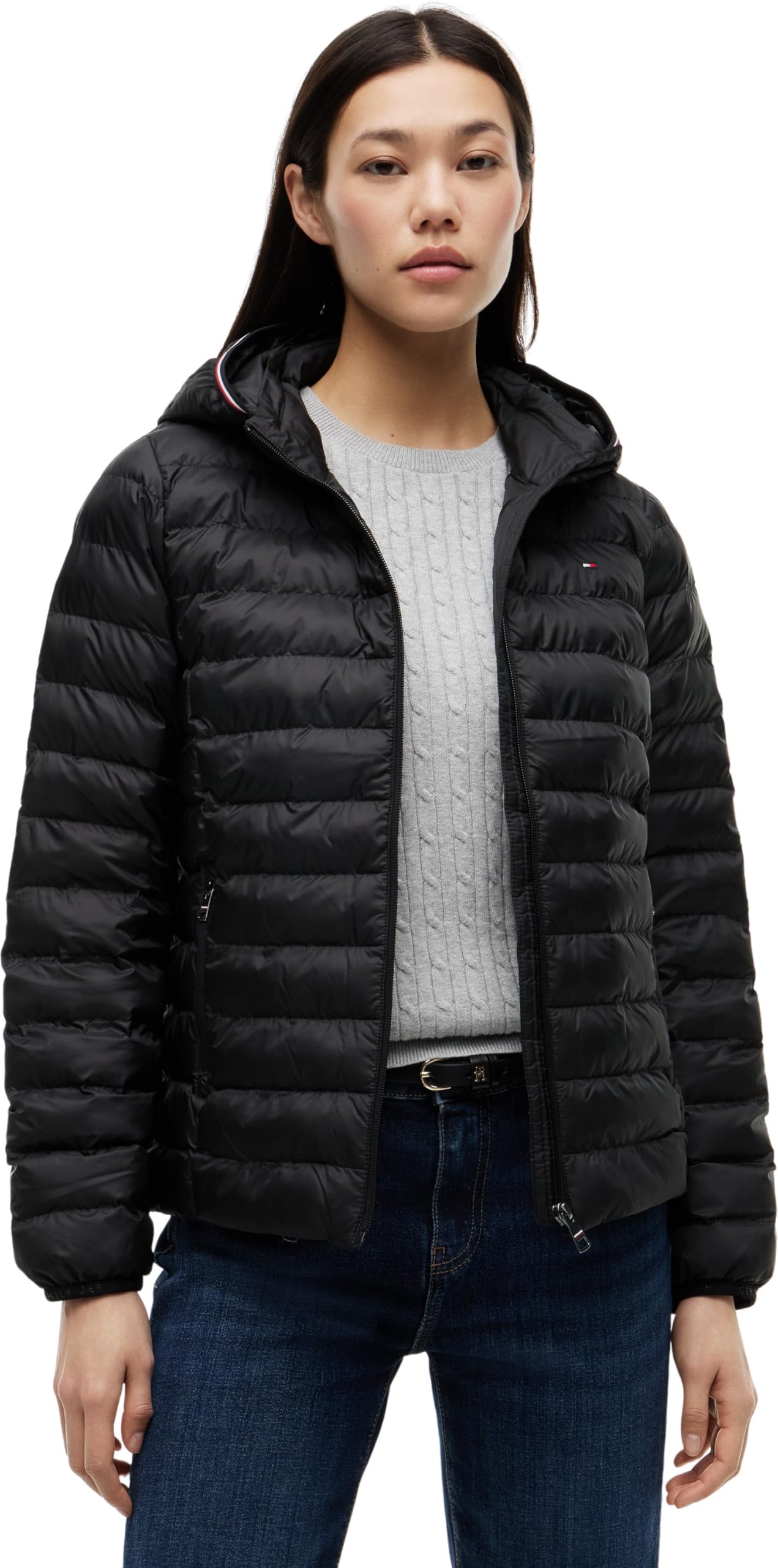 Tommy Hilfiger Piumino imbottito Nero con Cappuccio e Zip