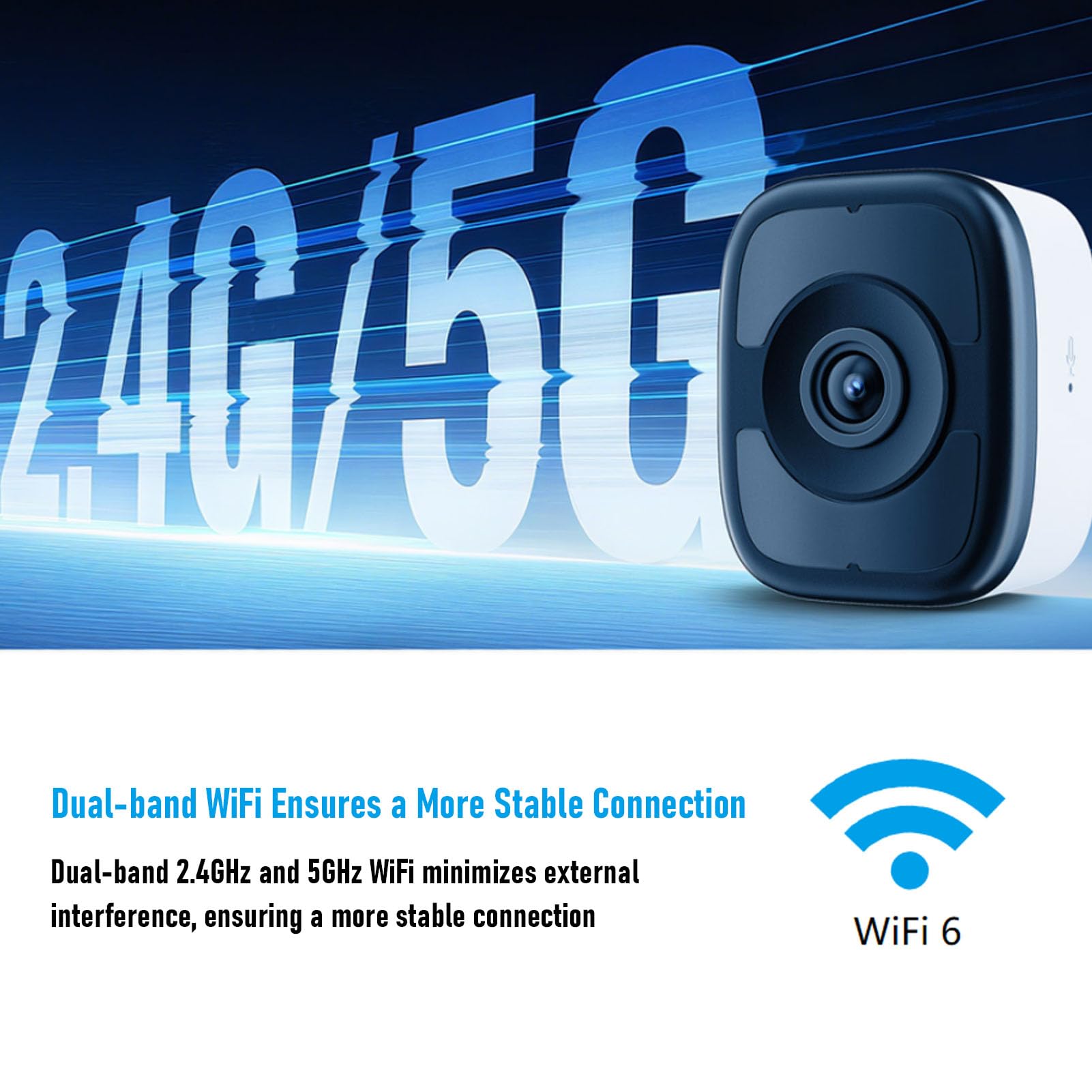 Annadue Kamera Okienna 5 MP 3K, 2,4 GHz, 5 GHz, WiFi 6, Bluetooth .4, Wewnętrzna Kamera Bezpieczeństwa z funkcją Widzenia w Nocy, detekcją Ruchu AI do Domu, Mieszkania