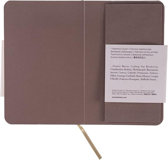 Fabriano Ispira Soft-Cover Notebook, 3.5 x 5.5, Dotted, Brown
