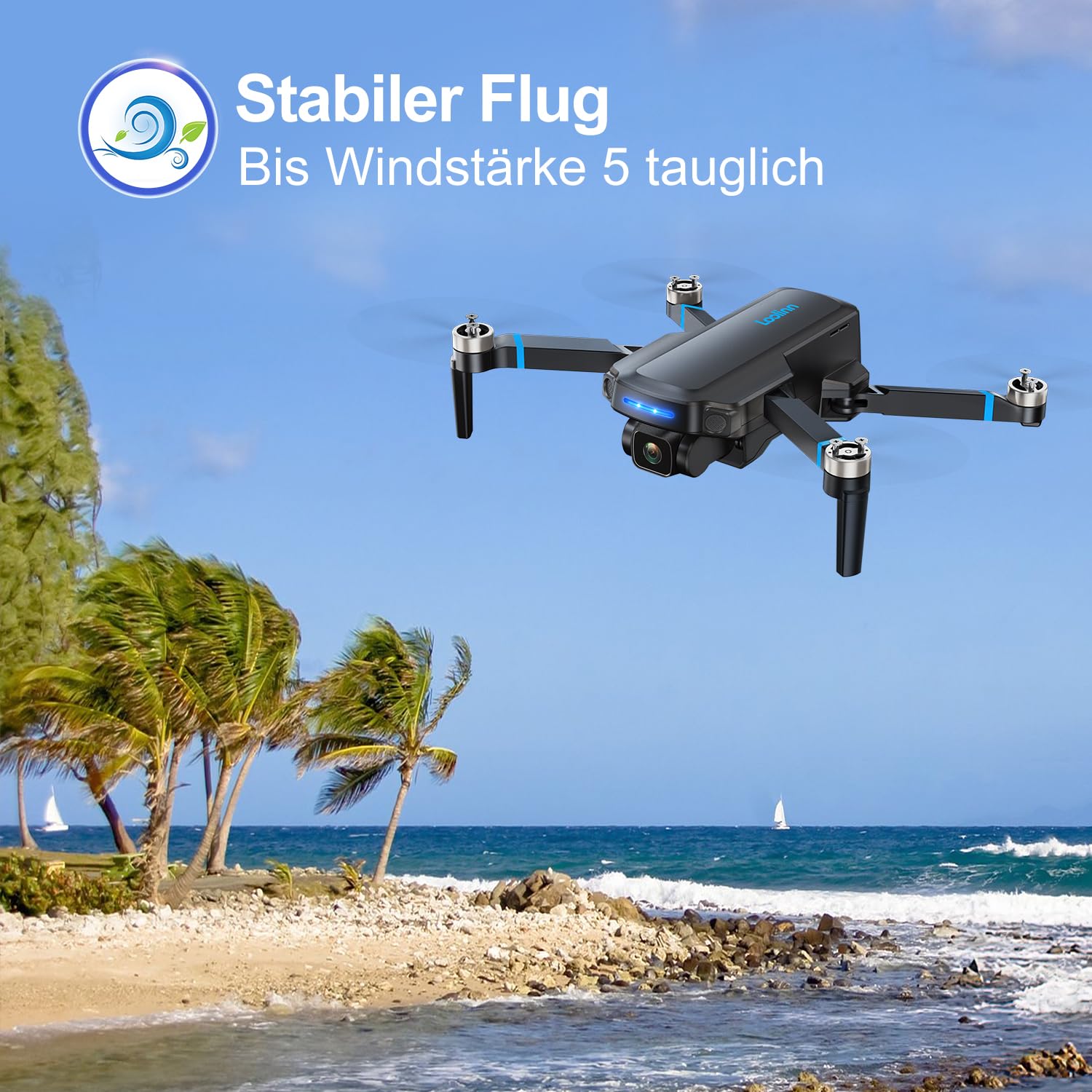 Loolinn | Drohne mit Kamera 4K als Geschenk für fortgeschrittene Anfänger - Zwei Akkus, 40 Minuten Flugzeit, 4K UHD Kamera, unterstützt Panorama und Zeitrafferaufnahmen, Unter 250g - Geschenkidee