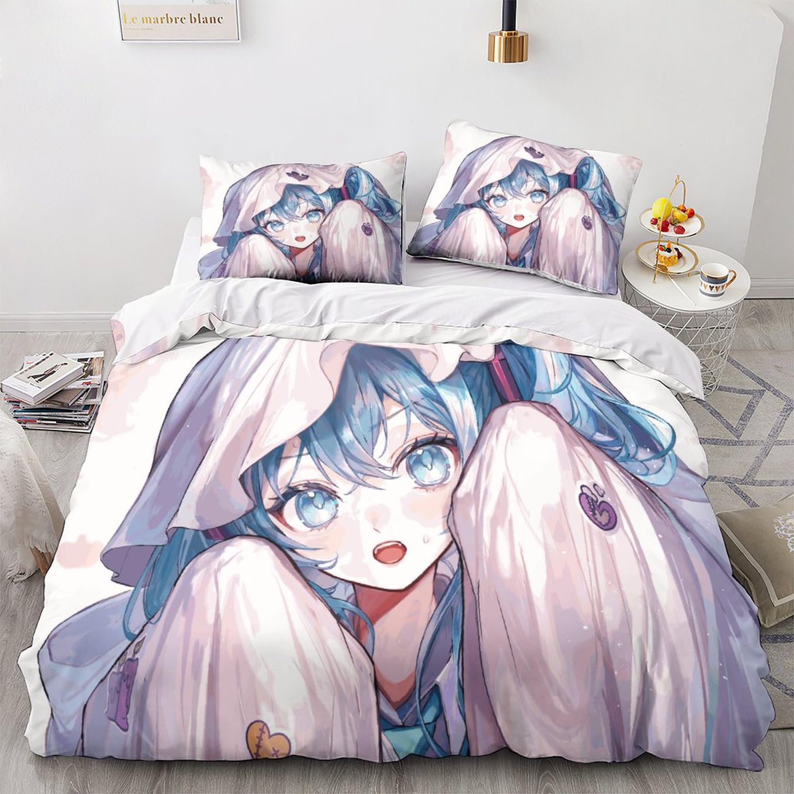 Parure de couette Hatsune Miku - Super Douce et Confortable 140x200cm