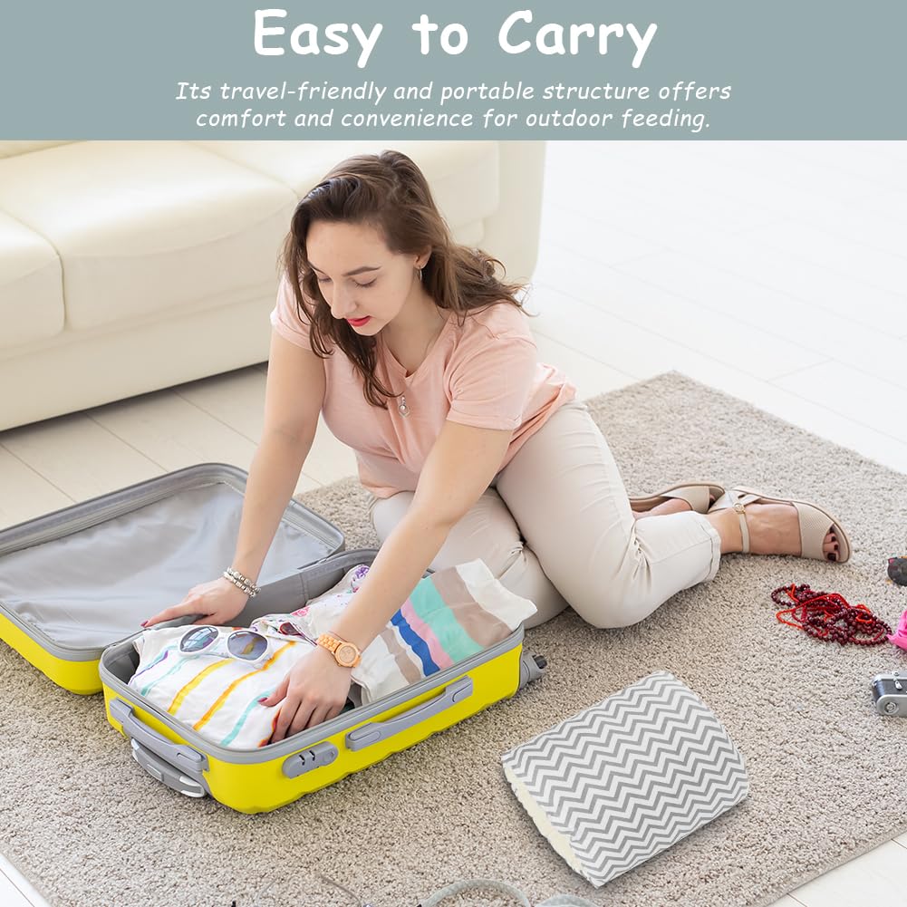 Aolso Mini oreillers pour l’Allaitement, Coussin d'allaitement pour bébé, Brassard Allaitement, Coussin pour l'allaitement, Oreiller d'allaitement pour bébé rayures grises