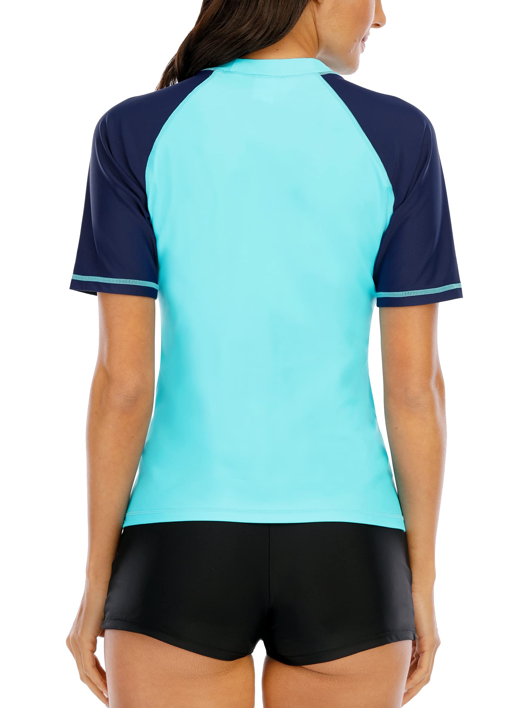 Halcurt Damen UV Shirt Kurzarm Rash Guard UPF 50+ Schwimmshirt Schnell Trocknend Badeshirt S-XXL