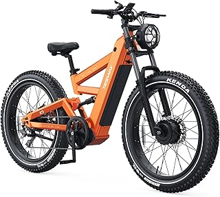 TESWAY X9 Dual Motor Ebike, 26" Fat Tire Full Suspension AWD Electric Bike for Adults, 4000W 40MPH 240NM Fast Electric Mountain Bike, 48V 30Ah 120 Miles Long Range Xterrain E-Bikes