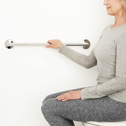 Miniatura 8 de Coronado Designer - Barra de agarre ovalada para ducha de baño de 24 pulgadas con esquinas en inglete, pulida