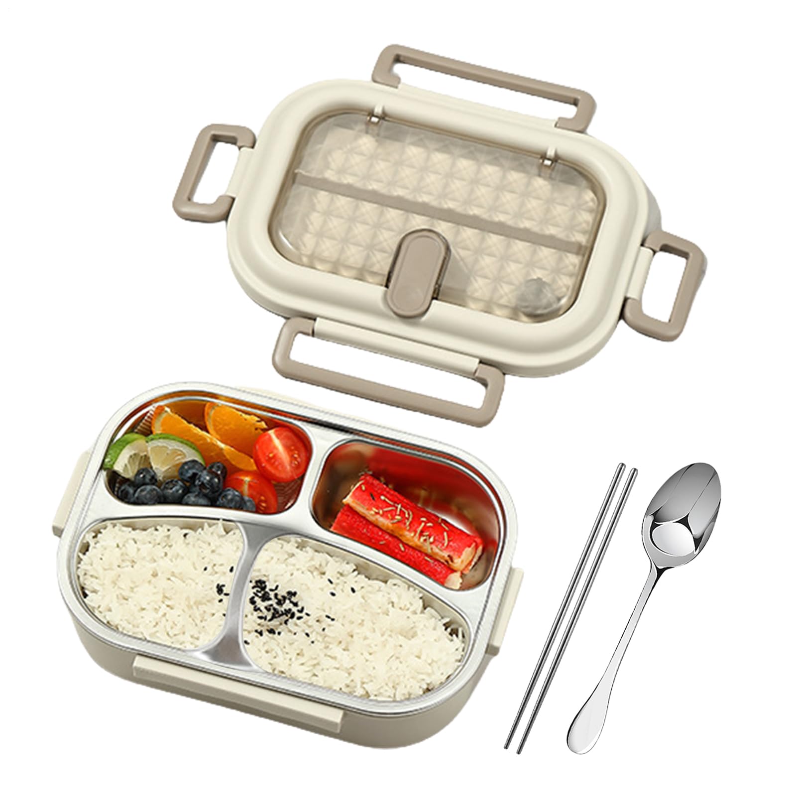 Caja de comida isotérmica para microondas con juego de cubiertos de viaje