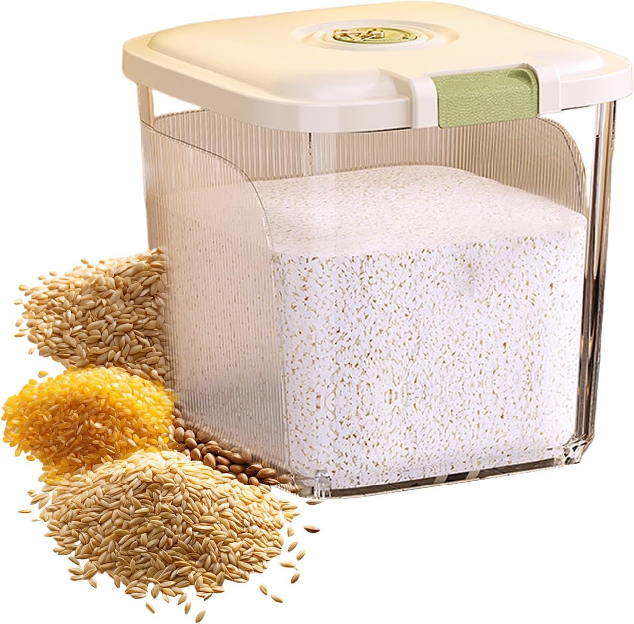 YelaJoy Rice Storage Container, Plastic Portable Cereal Container for Kitchen, Airtight Rice Storage Container with Lids & Cup, Grain Storage Bucket, for Beans, Flour, Pet Food,10L
