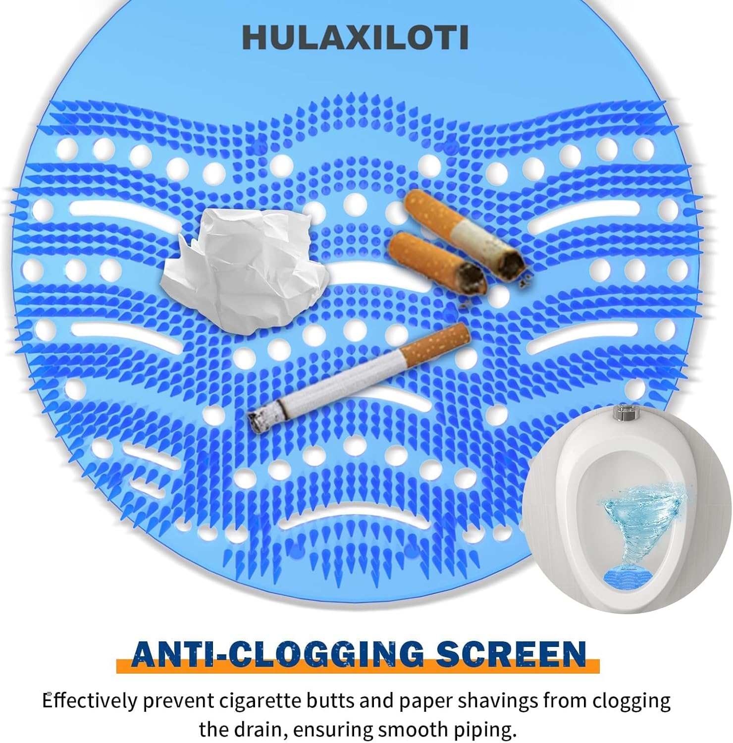 Urinal Screen Deodorizer(36 pack), Anti-Splash Urinal Screens Cakes with Long-Lasting Fragrance for Men Toilet Bathroom Airport Office Mall Hotel (18 Blue, 18 Orange)