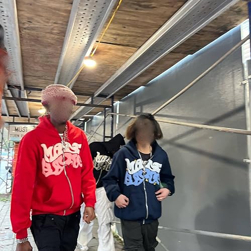 Miniatura 4 de Y2K - Sudadera con capucha para mujeres y hombres, con cremallera, estilo grunge, casual, vintage, de gran tamaño, chaqueta Harajuku