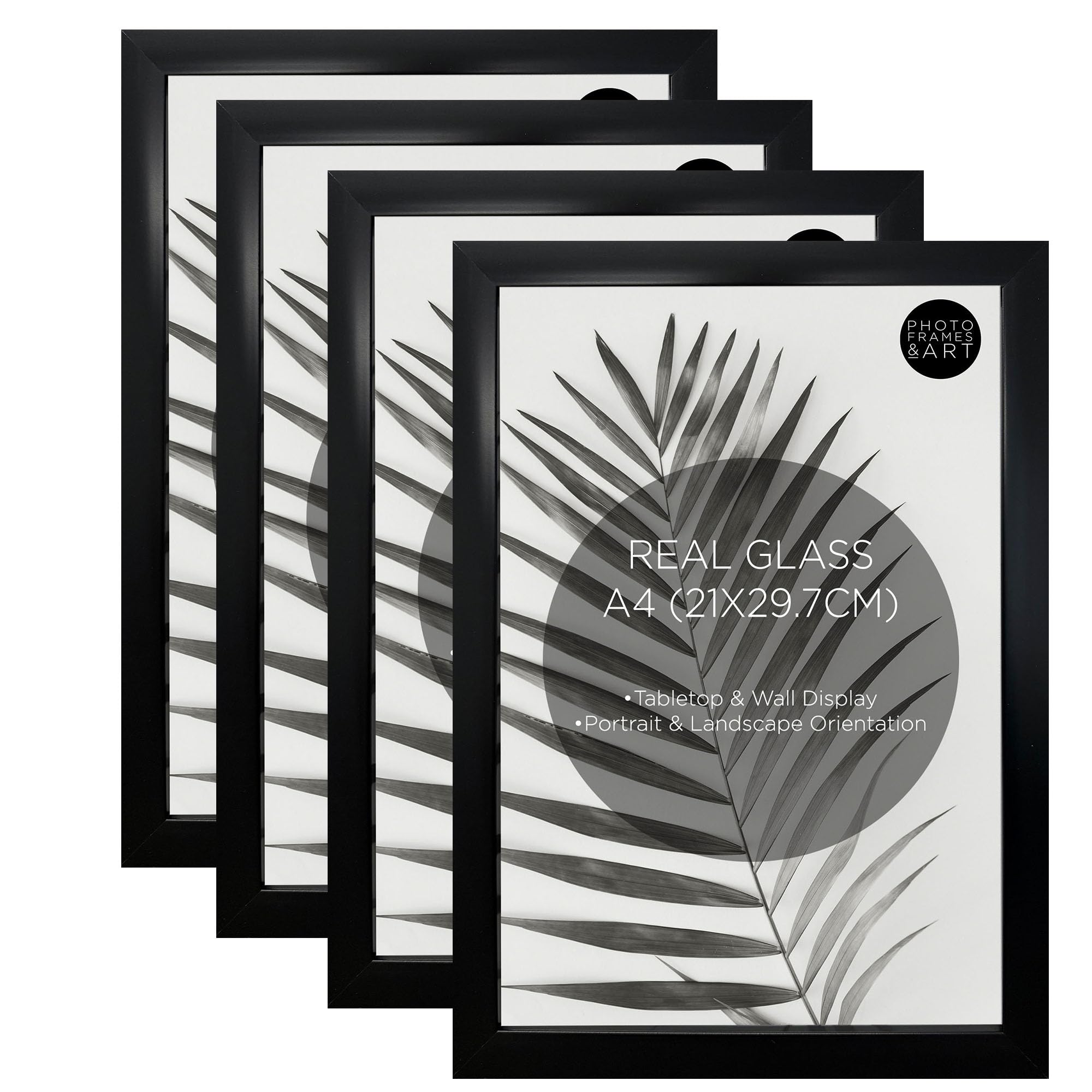 pf+a REAL GLASS A3 Black Frame Glass - PREMIUM A3 Picture Frame Black - Oxford A3 Print Portrait and Landscape Display — view 28