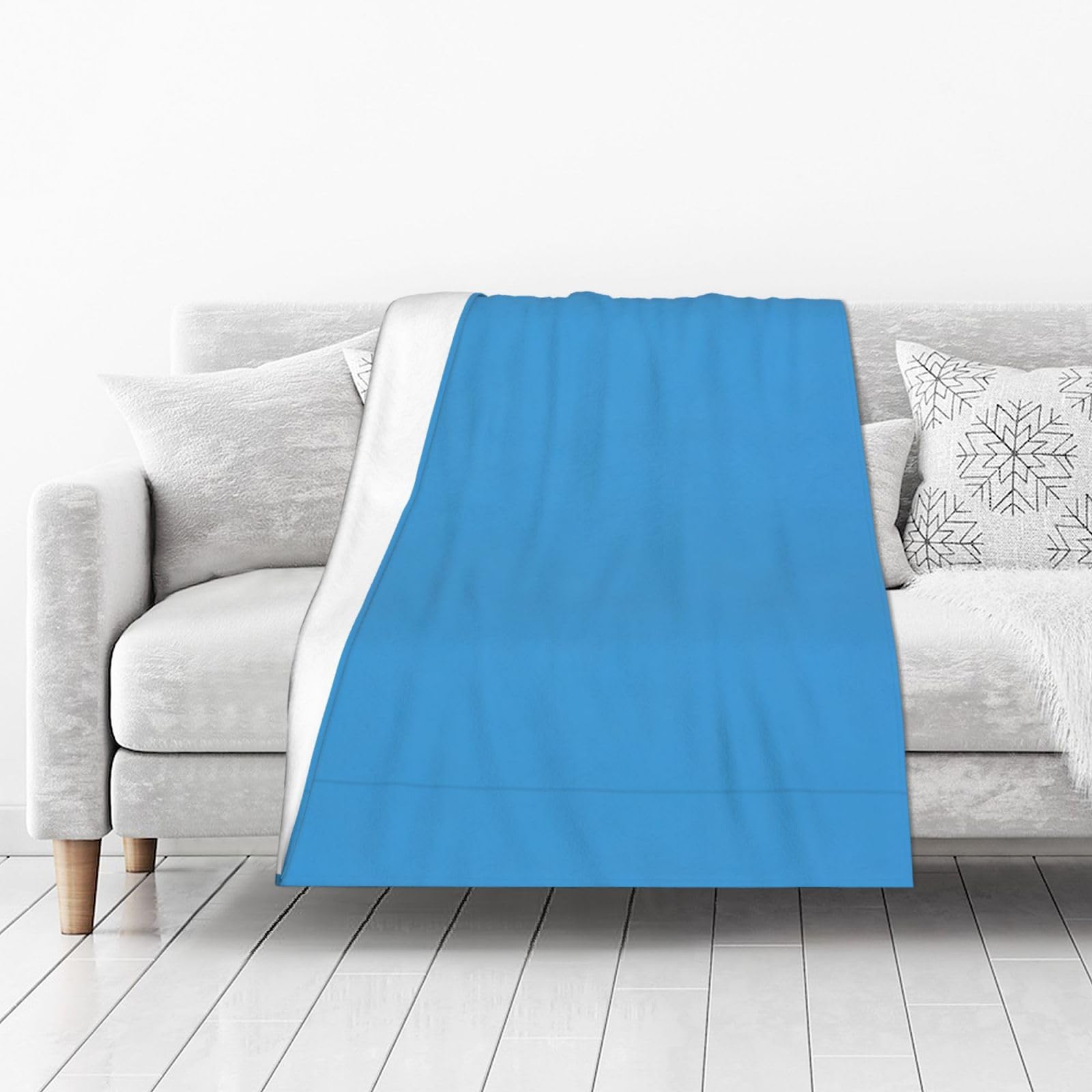 DUYIOKH Sky Blue Print Thick Throw Blanket, Blanket for Couch Bed Warm Travel Blanket for Camping Movie Night