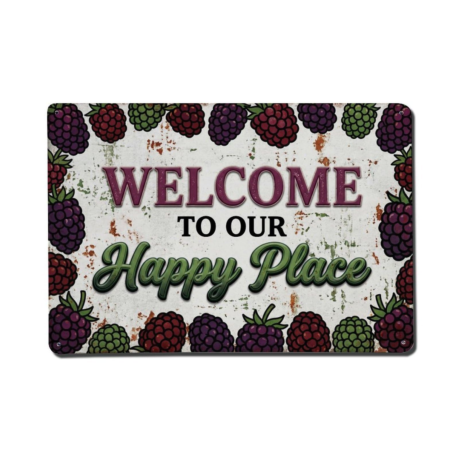 Welcome To Our Happy Place Marionberry Garden Metal Tin Sign