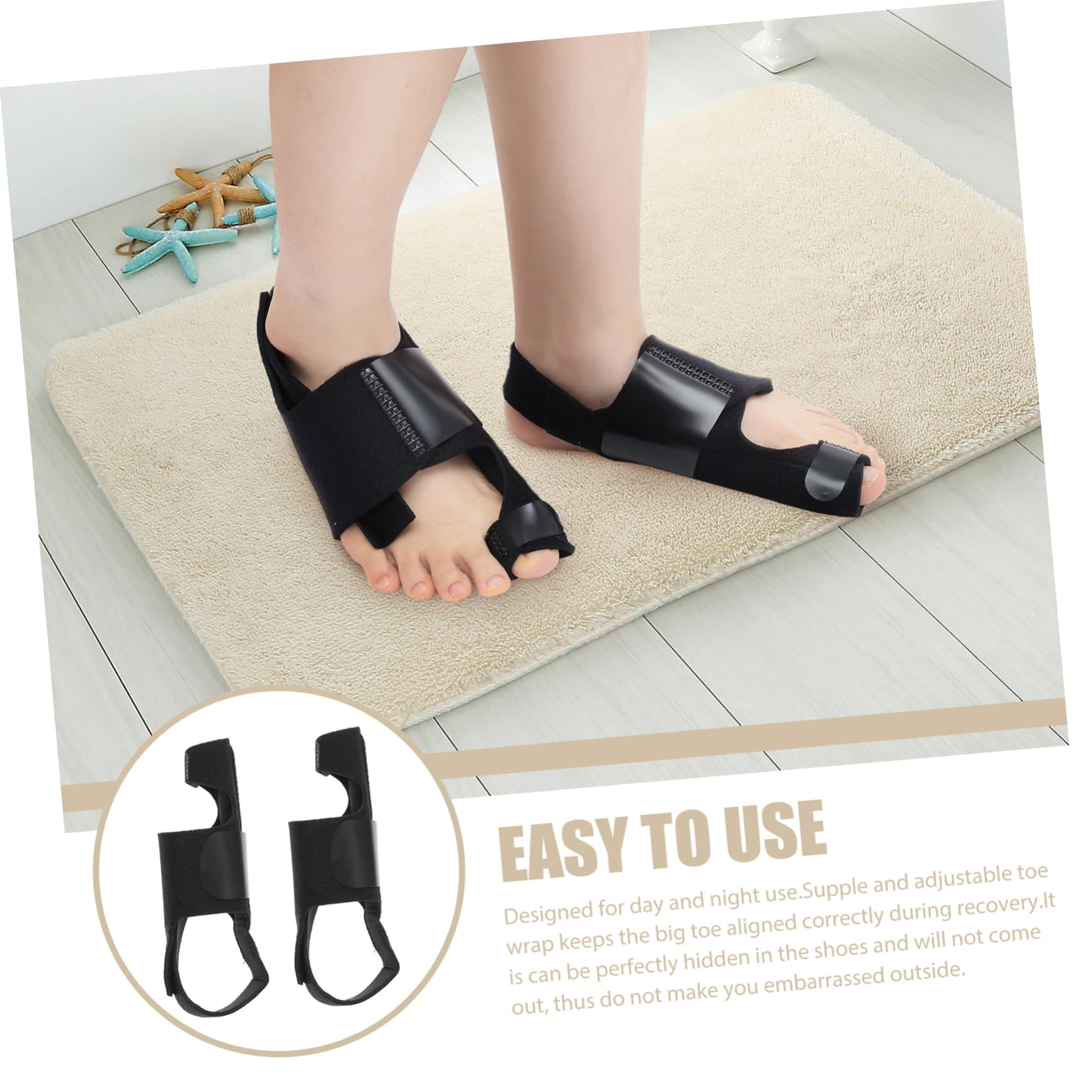 KALLORY 1 Pair Adjustable Bunion Correctors Portable Toe Separators for Relief Toe Braces for Comfortable Foot Care for Bent and Overlapping Issues