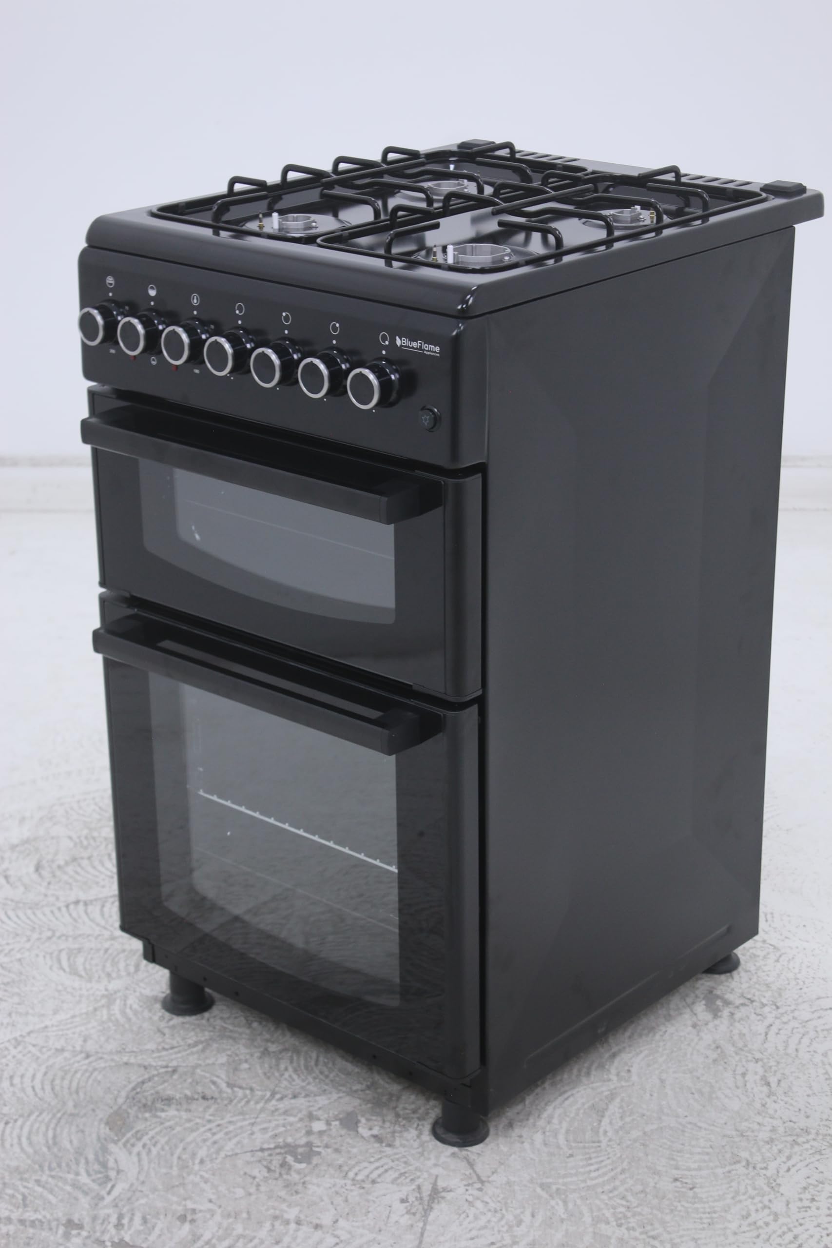 BlueFlame DG5403XBZB 50 cm Freestanding Dual Fuel Cooker With Double Cavity Oven - Black — view 2