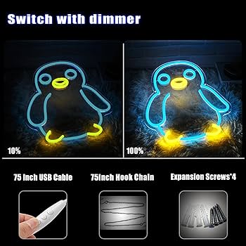 Amazon.co.jp: ペンギン ネオンサイン ペンギン ネオンライト LED