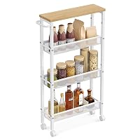 VASAGLE Carrello Cucina Salvaspazio, Carrello con Ruote Portatutto a 4 Ripiani