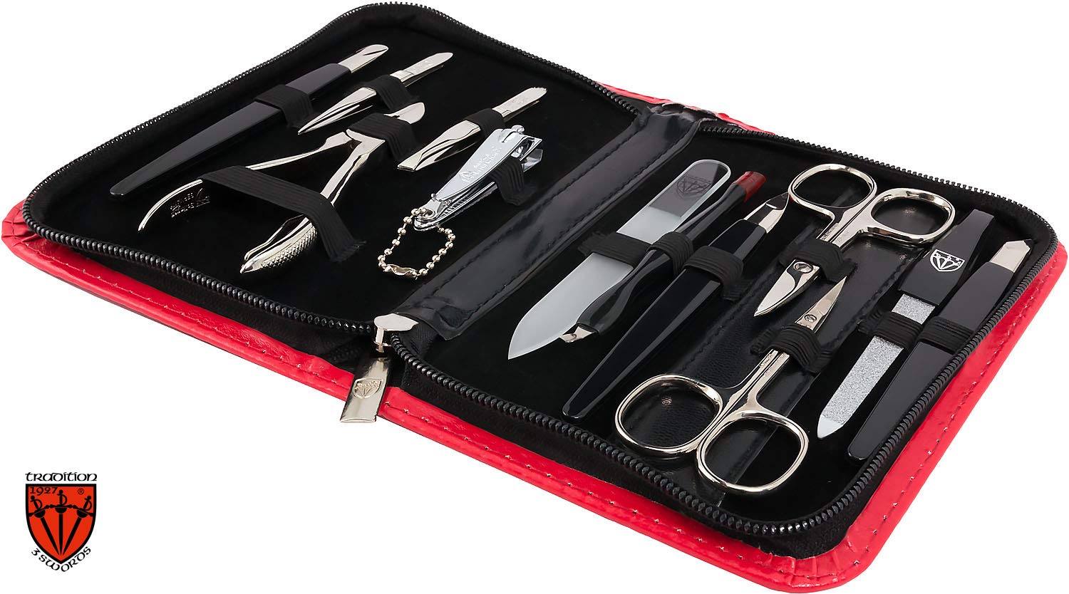 3 Swords Germany - brand quality 12 piece manicure pedicure kit set - nail care tools - Made in Solingen Germany (217) : Beauty & Personal Care