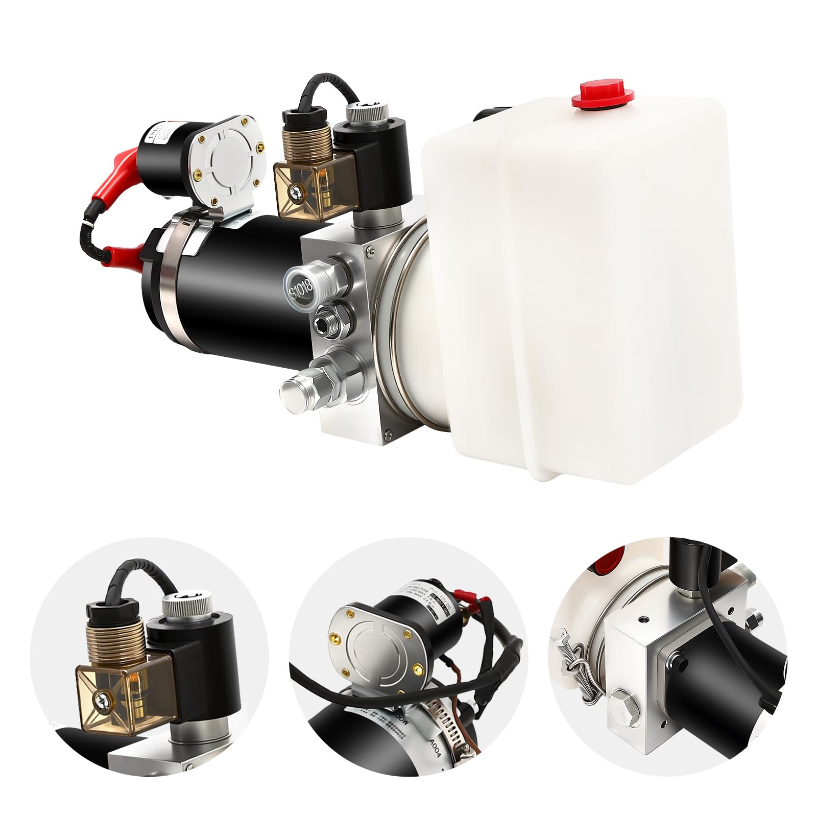 Pompa idraulica Pompa Rimorchio Cilindro Idraulico Pressa idraulica Pompa Manuale Elettrica 12V 800W Per Rimorchio Inclinato Sollevatore E Parete Di Carico Rapido Avvio