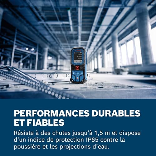 Bosch Professional laser measure GLM 40-31 (IP65 certified, shock-absorbing housing, 7 measuring modes, automatic calculations for length/area/volume, bright colour display, Li-ion battery compatible) - 5