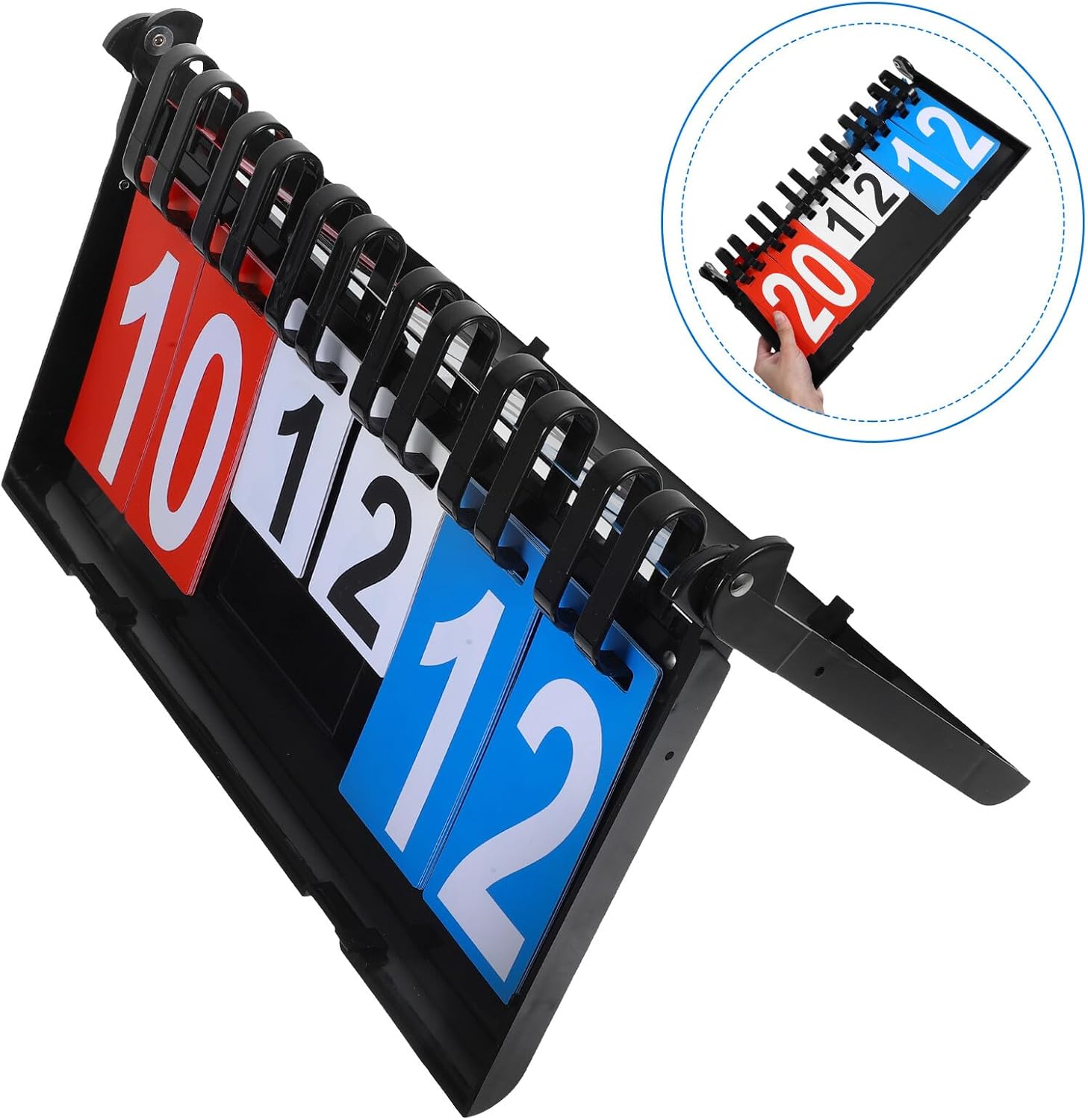 Portable Flip Scoreboard for Basketball Tennis Badminton Plastic Sports Scorekeeper with Clear Digits Multi-Sport Use Easy to Clean and Read