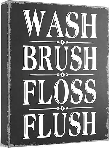 Barnyard Designs Divertida decoración de pared de baño con texto en inglés "Kids Bathroom", letrero de madera de 6 x 3 pulgadas, decoración de