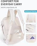 ECOHUB Travel Backpack for Men Women, Expandable Large Carry On Backpacks Essentials with Wet Pocket Cable Slot Water Resistant 12 Pockets 30L Travel Work Beige