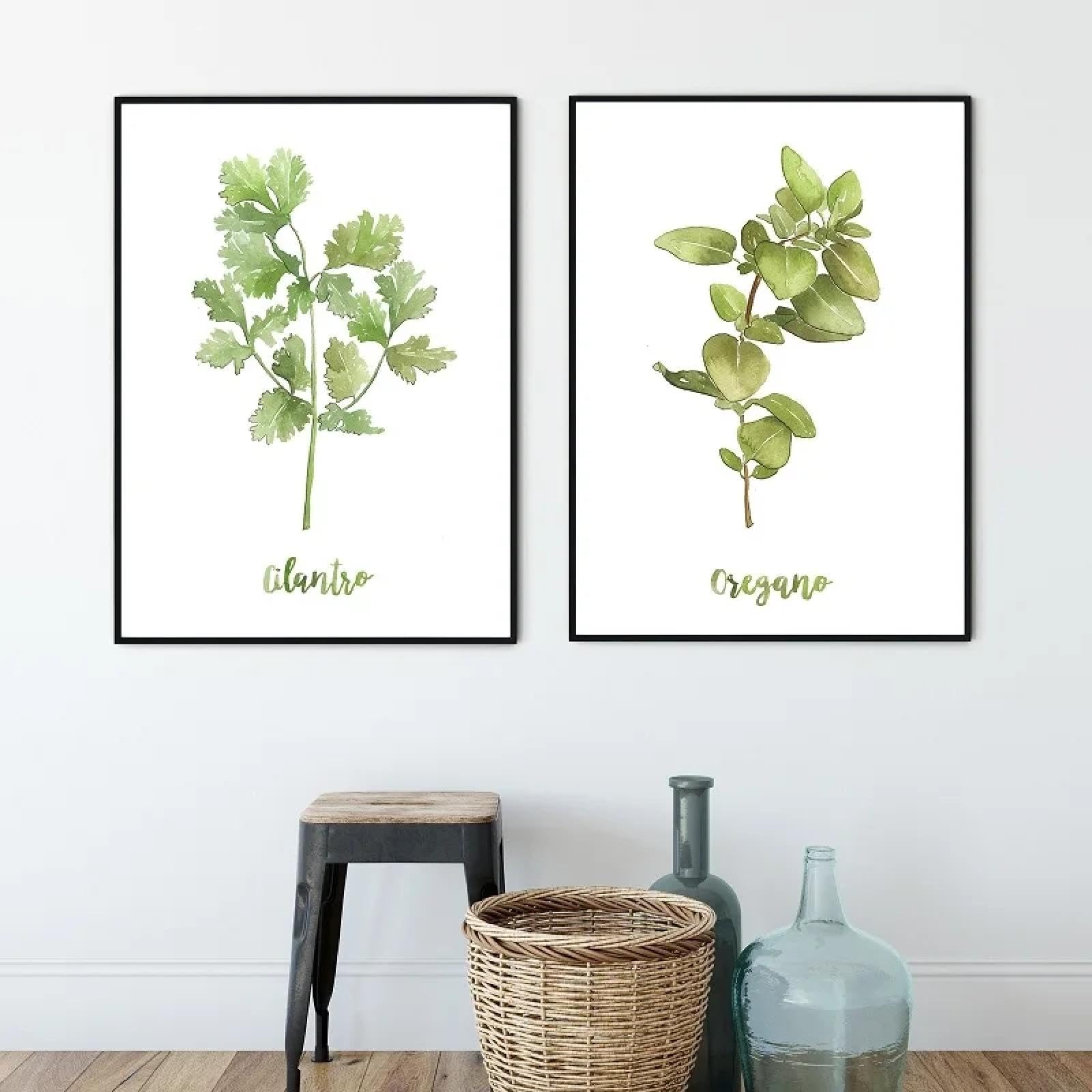 Toile peinture mur art photo plantes herbes botaniques 40x50cm - 5
