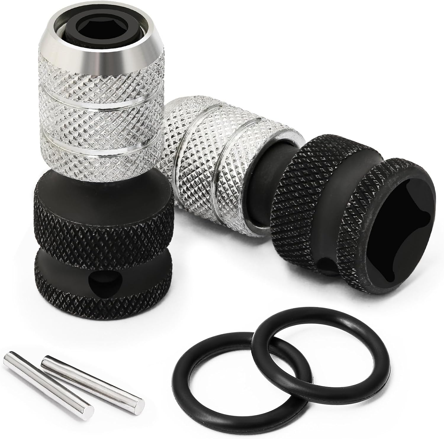 Adaptateur 1/4" Carré Vers 1/4" Hexagone - Acier Chrome Vanadium, Pour Outillage