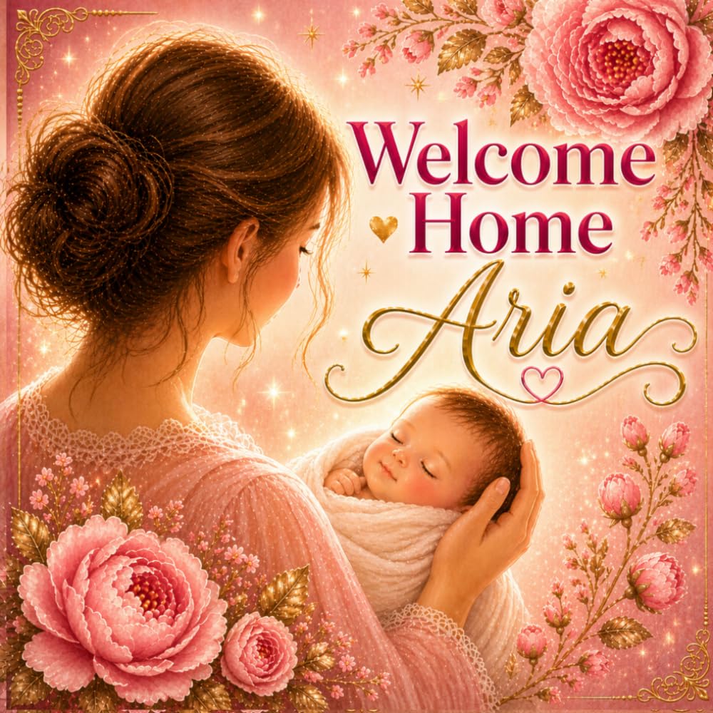 Welcome Home, Aria: A Personalized Baby Keepsake Book for Newborn Girls (Three Hearts Personalized Book Series (Aria))