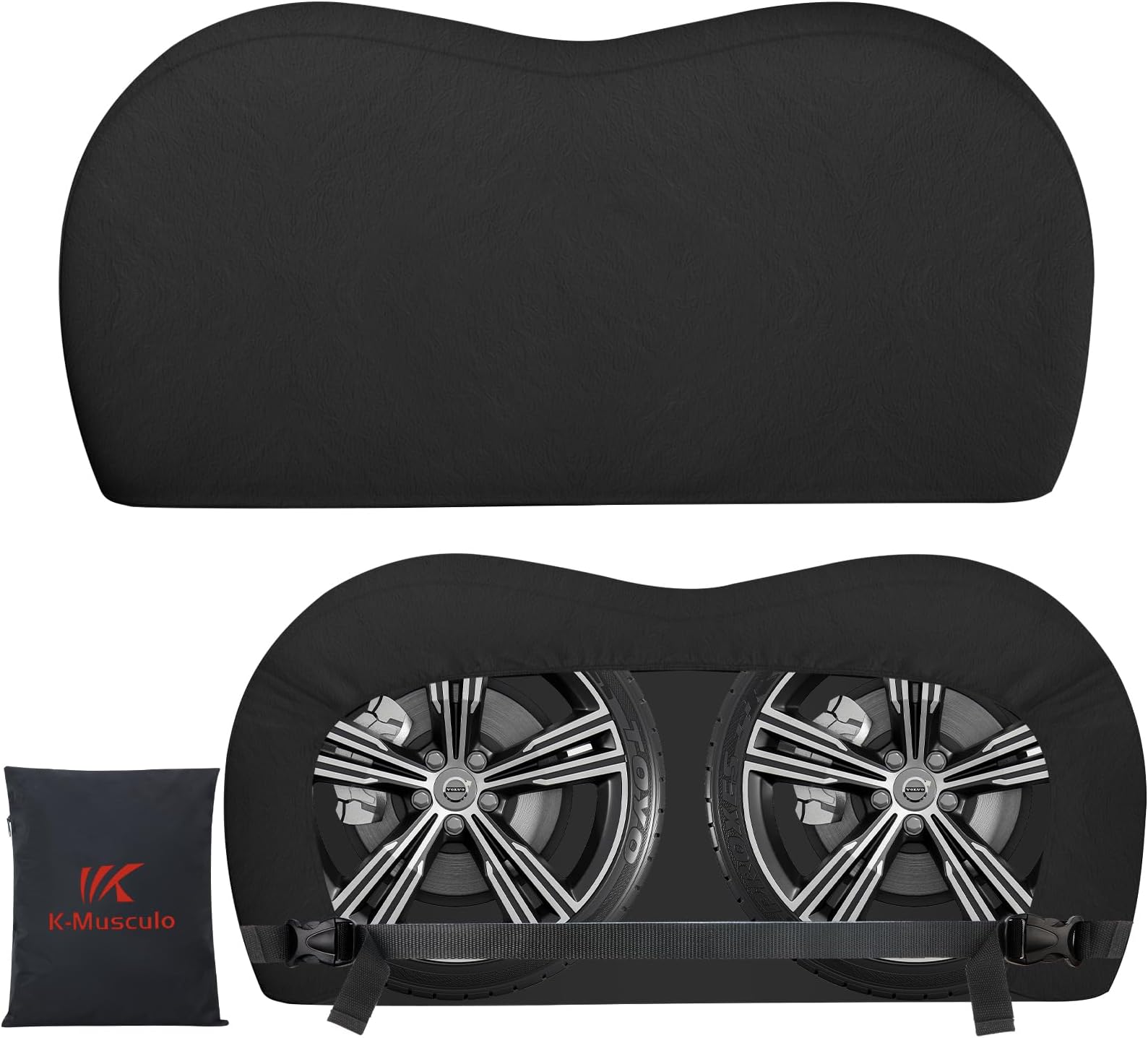 KMusculo RV Tire Covers, Dual Axle Wheel Cover PVC HeavyDuty Vinyl, 2