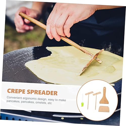 Miniatura 3 de KICHOUSE 2 Sets Pancake Tools Grilling Utensil Set Household Tools Silicon Spatulas Crepe Spreader and Spatula Set Batter Scraper Batter Crepe