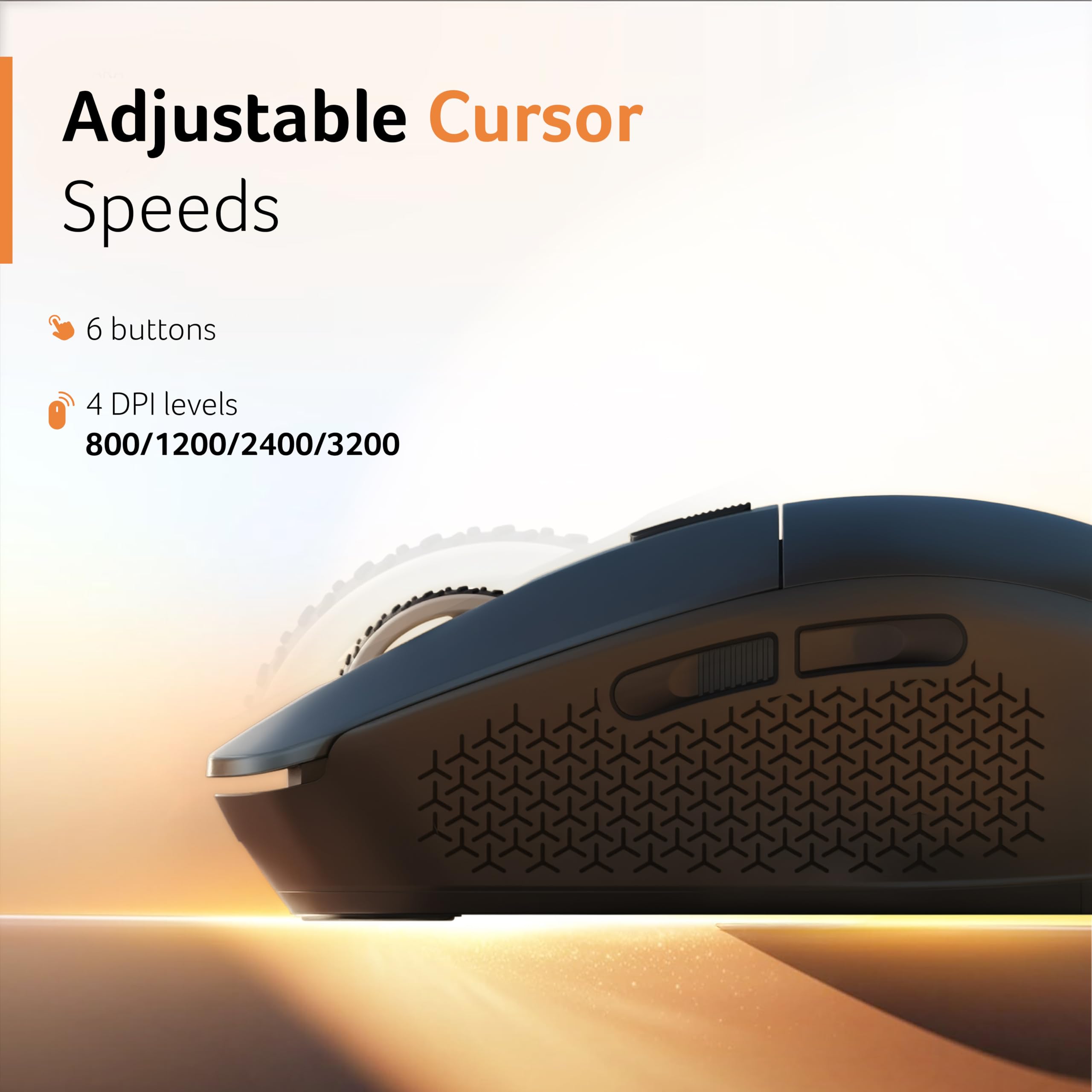 Acer Prism Dual Mode Wireless Mouse I 2.4G + Bluetooth I Silent Click I 3200 DPI (800-1200-2400-3200) I Rechargeable 500mAh I RGB LED I 6 Buttons I Lightweight 87g I Ergonomic Design for Laptop PC Mac — Amazon image 5