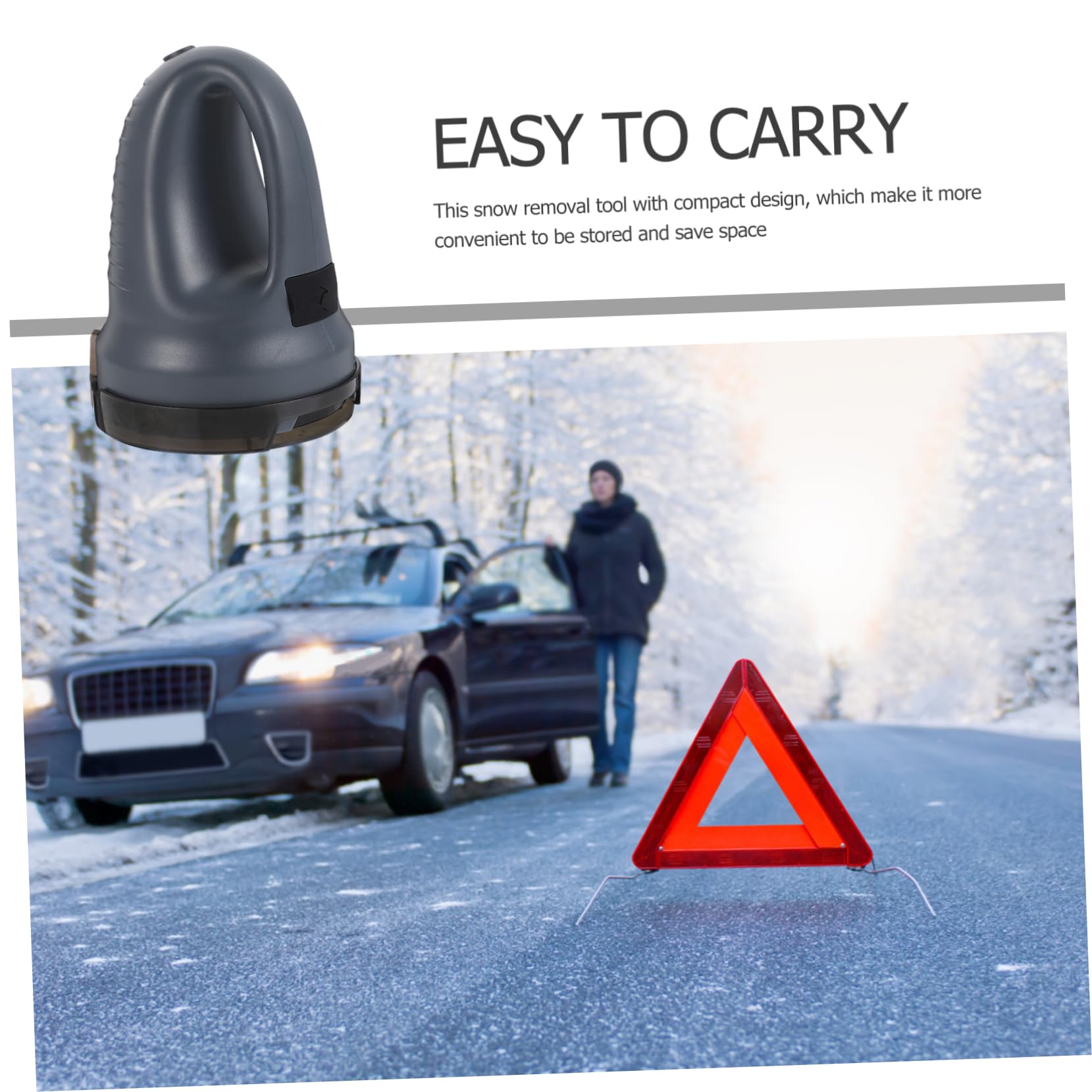 Abaodam Grattoir à Glace Électrique Multifonction Set pour Voiture Outil de Déneigement d'hiver en ABS Rangement Pratique pour Pare-Brise et Carrosserie