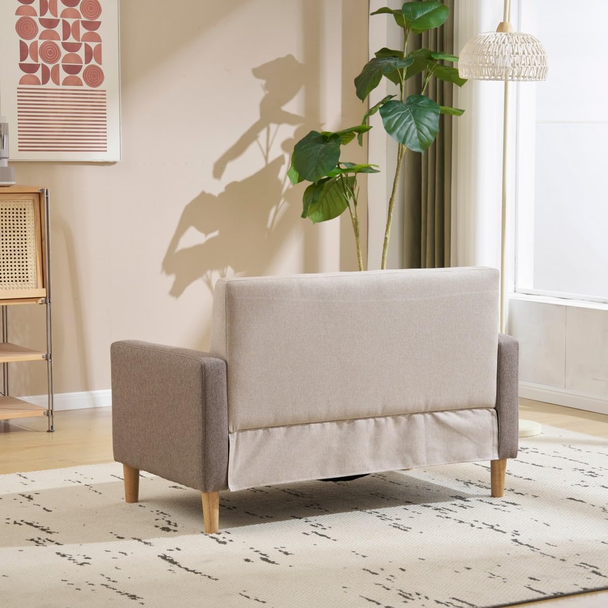 ソファー 2人掛け 幅105cm ロースタイル対応 パッチワークデザイン