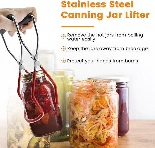 Miniatura 6 de Aifeier ET El kit de herramientas para enlatado incluye 1 removedor de burbujas para reventar, 1 elevador de tapa de tarro y 1 pinza de acero