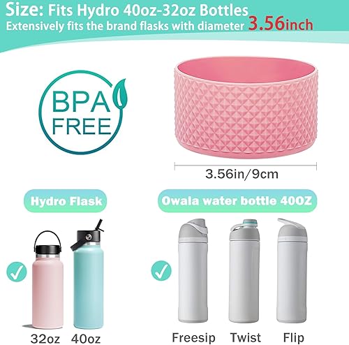 Miniatura 2 de WK IEASON Diomond - Funda protectora de silicona de 32 onzas y 40 onzas para botella de agua Hydro, Takeya, MIRA, Yeti, Owala, Iron Flask y otras