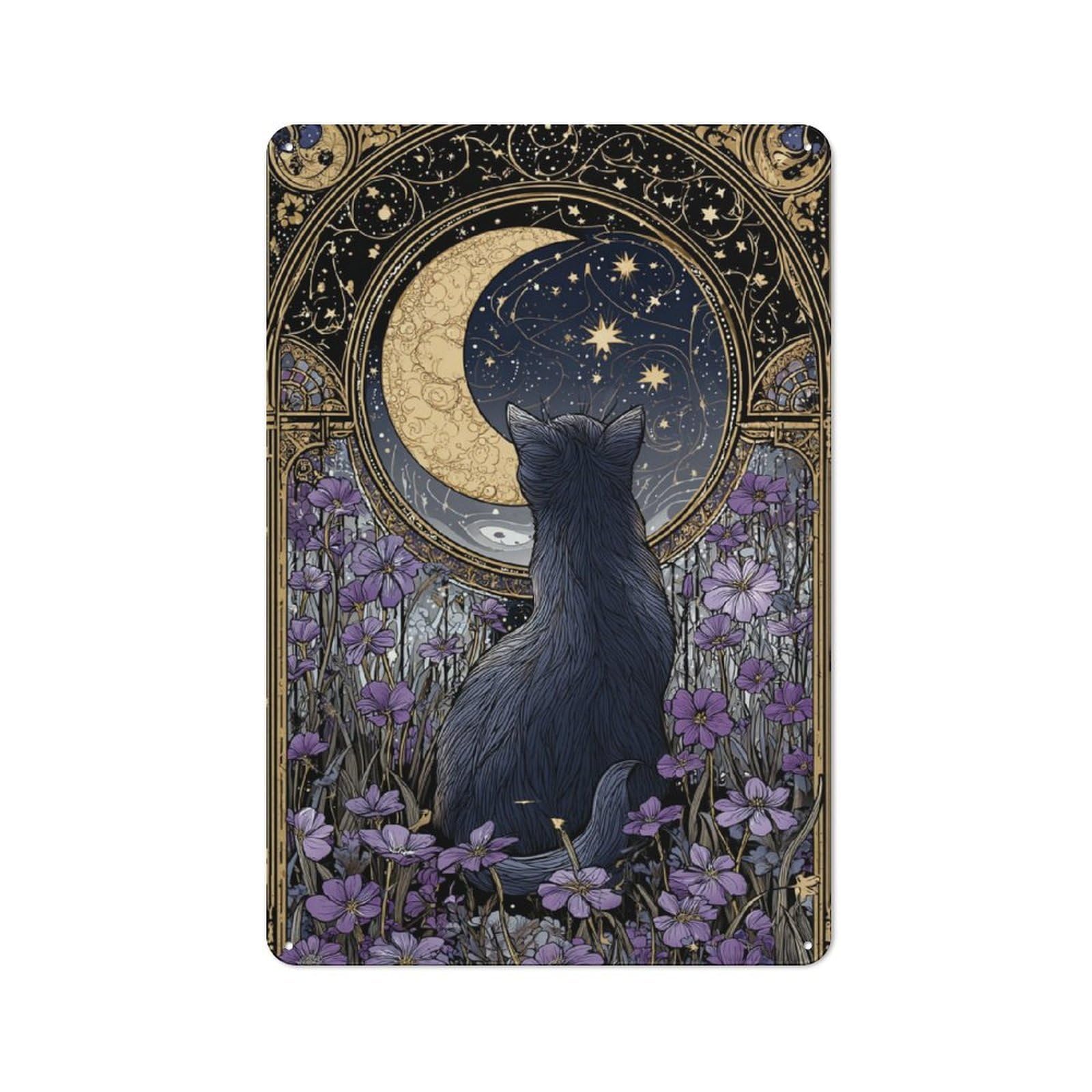 Junmoney Whiskered Star Gazer Tin Wall Plaque 30X20cm With For Bar Or Restaurant, Autumn Wall Decor For Hospitality Decor Collectors